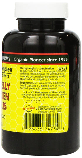 YS Organic Gelée Royale Pollen Propolis avec Ginseng flacon arrière vue
