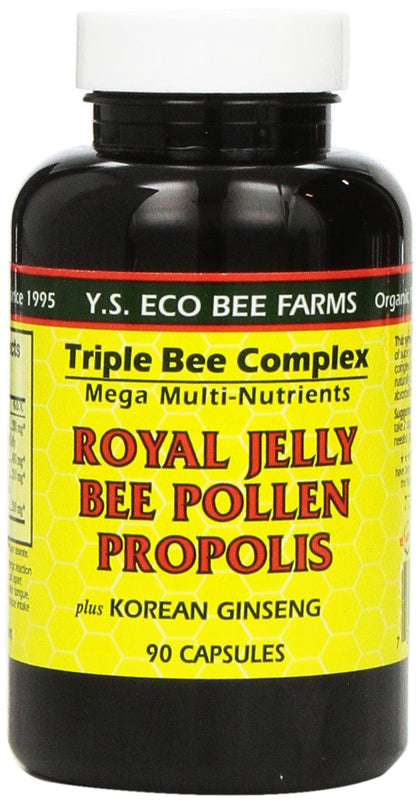 YS Organic Gelée Royale Pollen Propolis avec Ginseng flacon avant vue