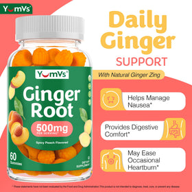 YUM-V'S Bonbons au Gingembre 500 mg paquet arrière