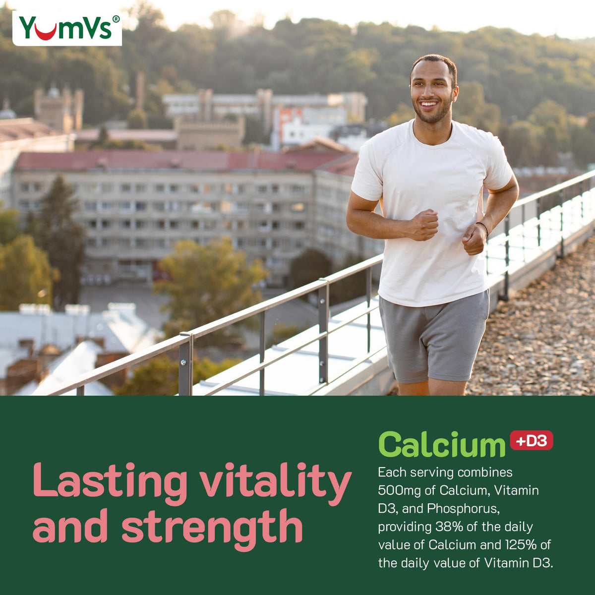 YUM-V'S Calcium 500mg gummies dans un bol
