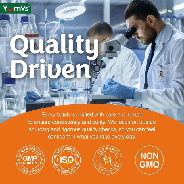 YUM-V'S Curcuma capsules in hand for daily use