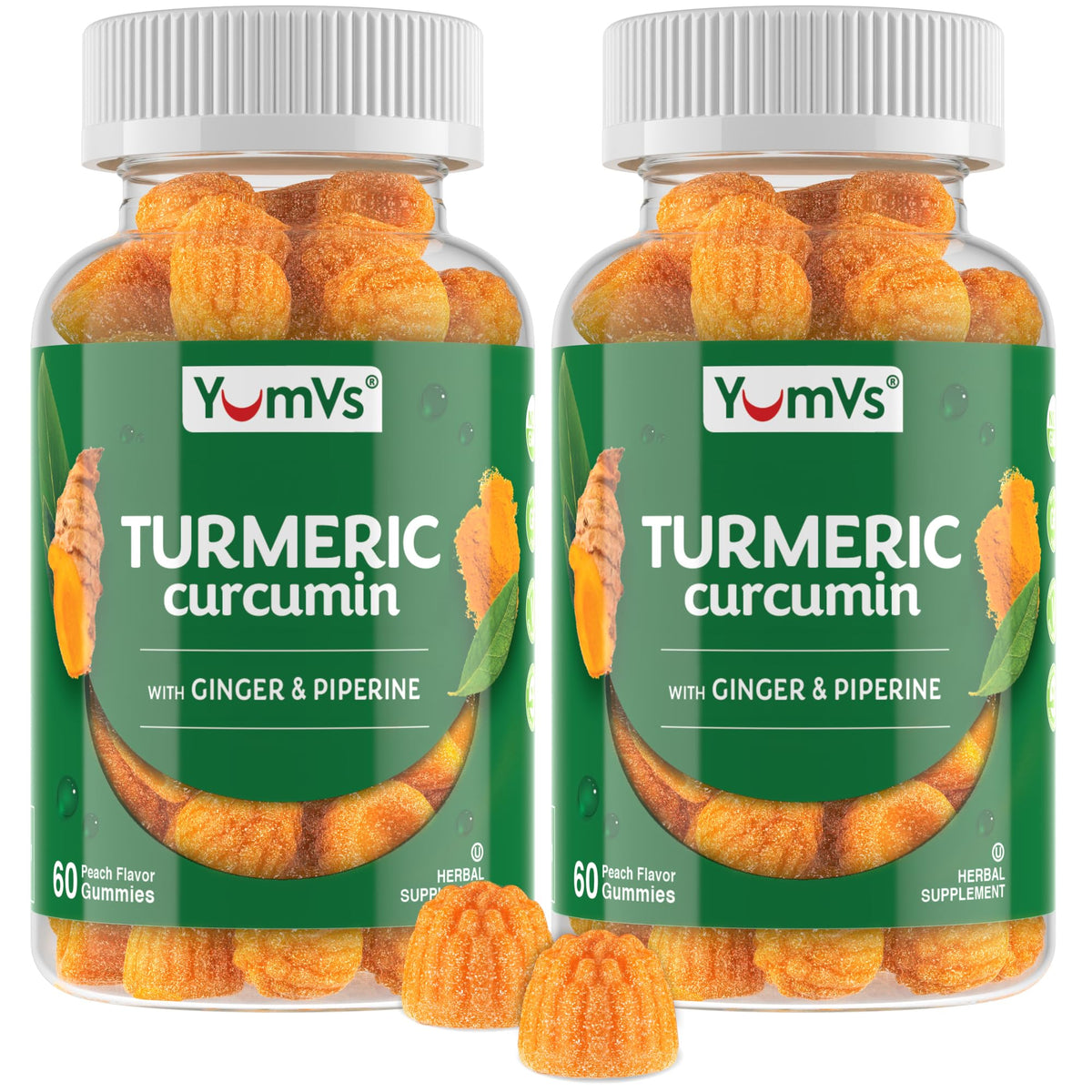 YUM-V'S Gummies au Curcuma et Gingembre boîte de 60 gummies vue de face
