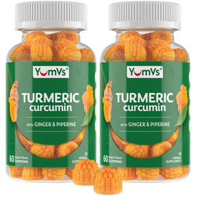 YUM-V'S Gummies au Curcuma et Gingembre boîte de 60 gummies vue de face