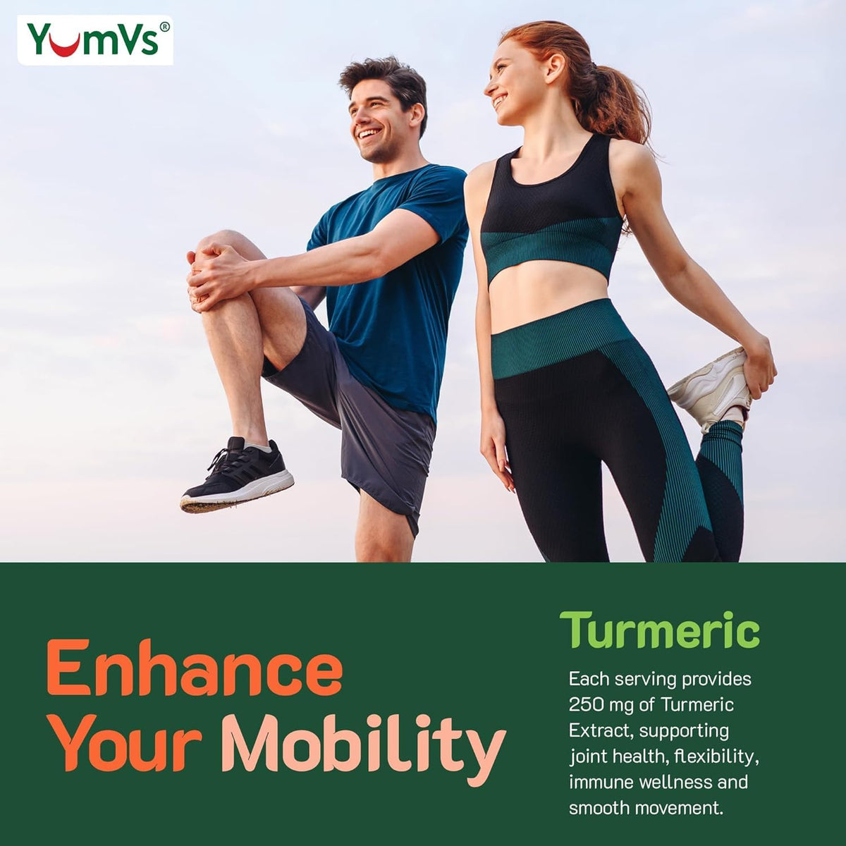 YUM-V'S Gummies au Curcuma et Gingembre dans une main