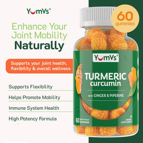 YUM-V'S Gummies au Curcuma et Gingembre sur une table