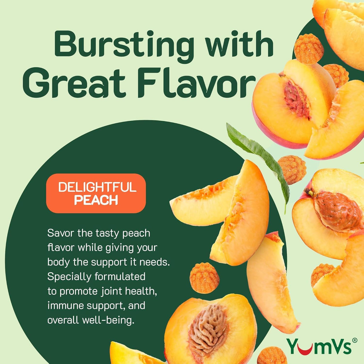 YUM-V'S Gummies au goût de pêche en détail