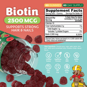 YUM-V'S Gummies Biotin 60 gommes dans l'emballage
