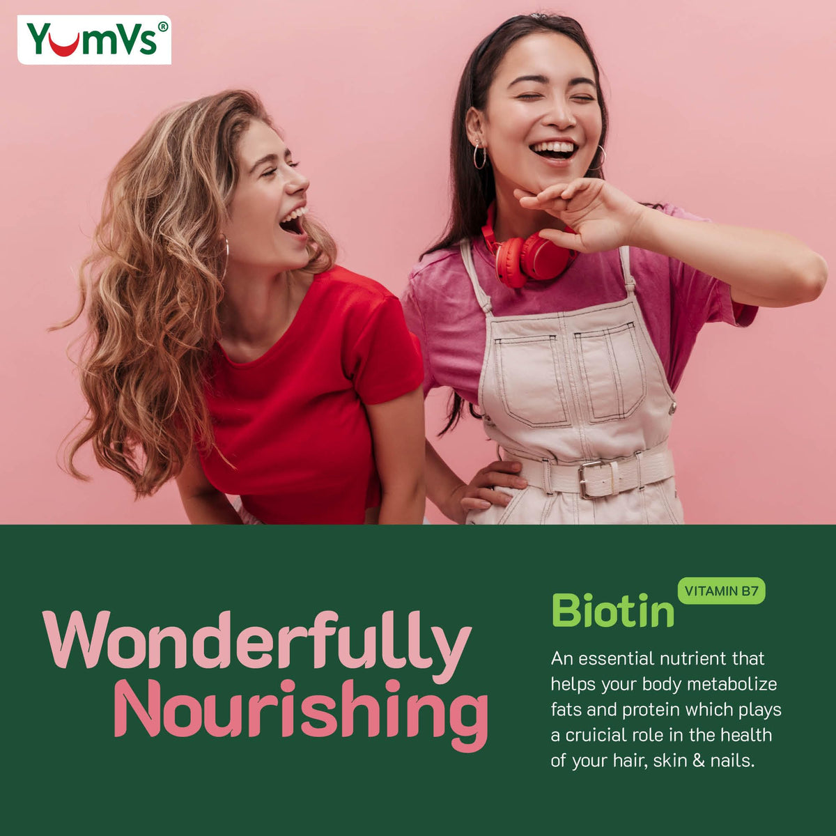 YUM-V'S Gummies Biotine 5000mcg montrant la consistance des gummies
