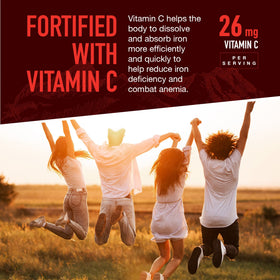 YUM-V'S Gummies de Fer avec Vitamine C - gélifiés dans une main