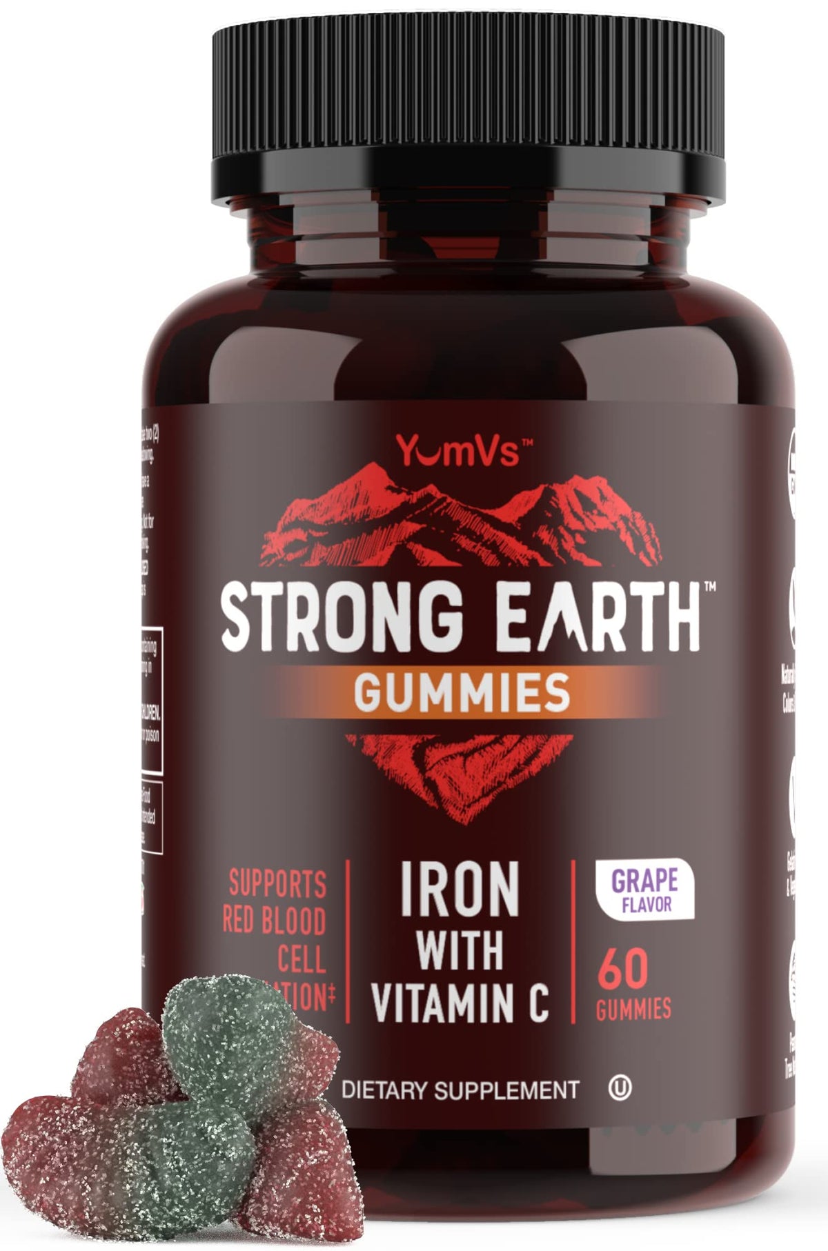 YUM-V'S Gummies de Fer avec Vitamine C - vue de face