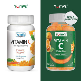 YUM-V'S Gummies de Vitamine C 250 mg, gummies à la saveur orange
