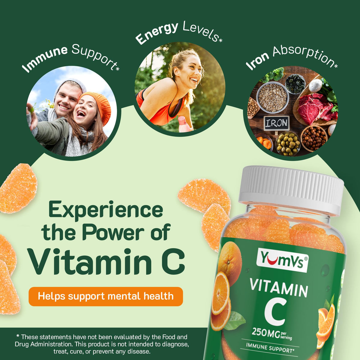 YUM-V'S Gummies de Vitamine C 250 mg, informations nutritionnelles