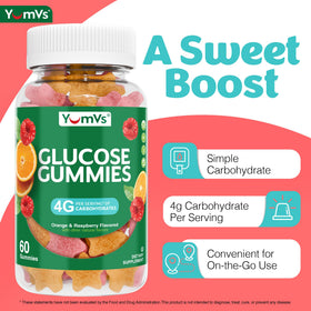 YUM-V'S Gummies Glucose paquet ouvert montrant les gummies colorés