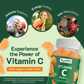 YUM-V'S Gummies Vitamine C 250 mg Saveur Orange - prise en main