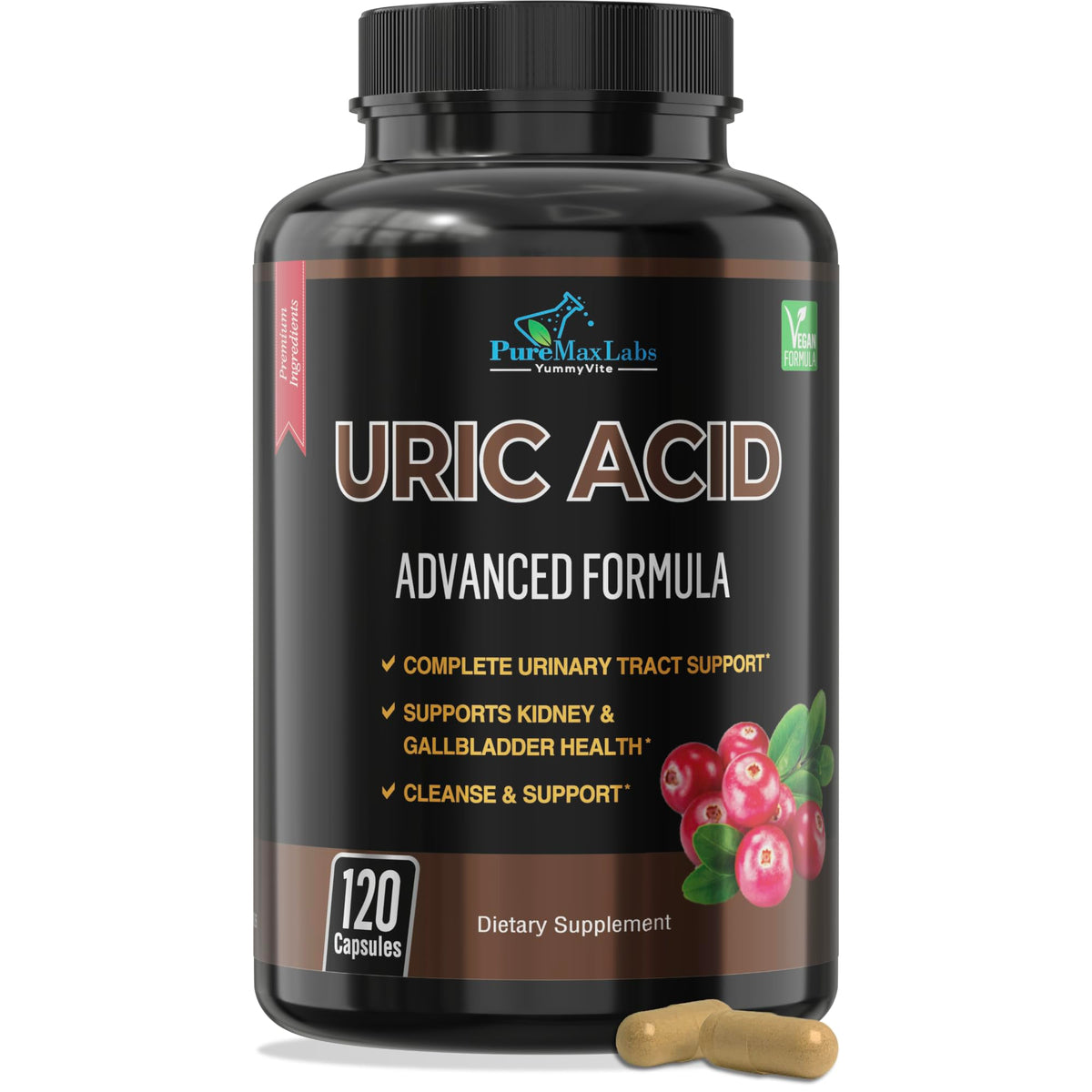 YUMMYVITE Complément Acide Urique 120 Capsules, vue avant