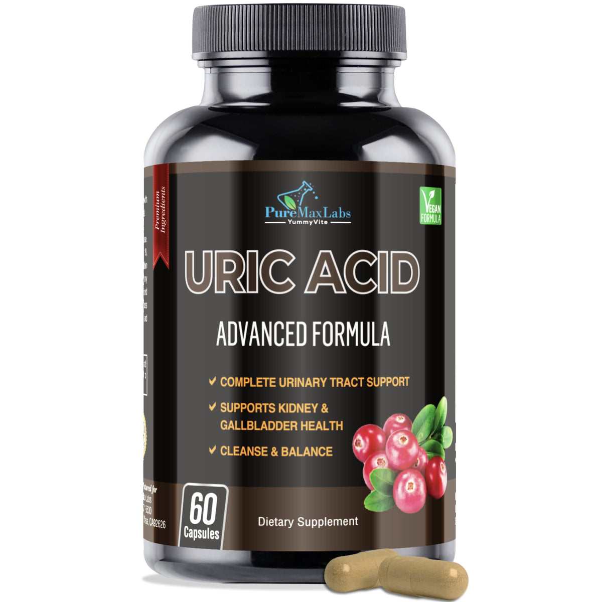 YUMMYVITE Complément Alimentaire Acide Urique 60 Capsules vue de face