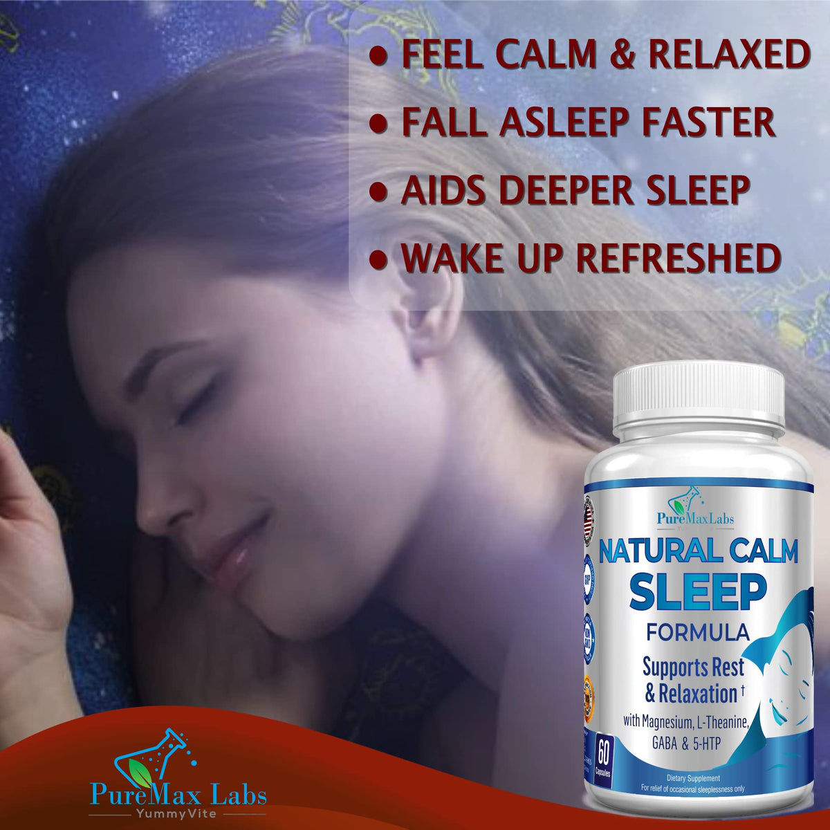 YUMMYVITE Complément Alimentaire Sommeil 60 capsules ouvertes