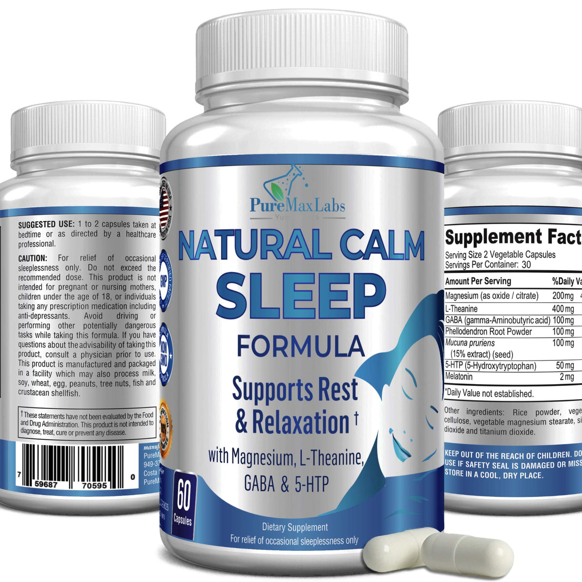 YUMMYVITE Complément Alimentaire Sommeil 60 capsules vue de face