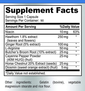YUMMYVITE Complément Circulation Sanguine 90 Capsules avec étiquette détaillant les ingrédients