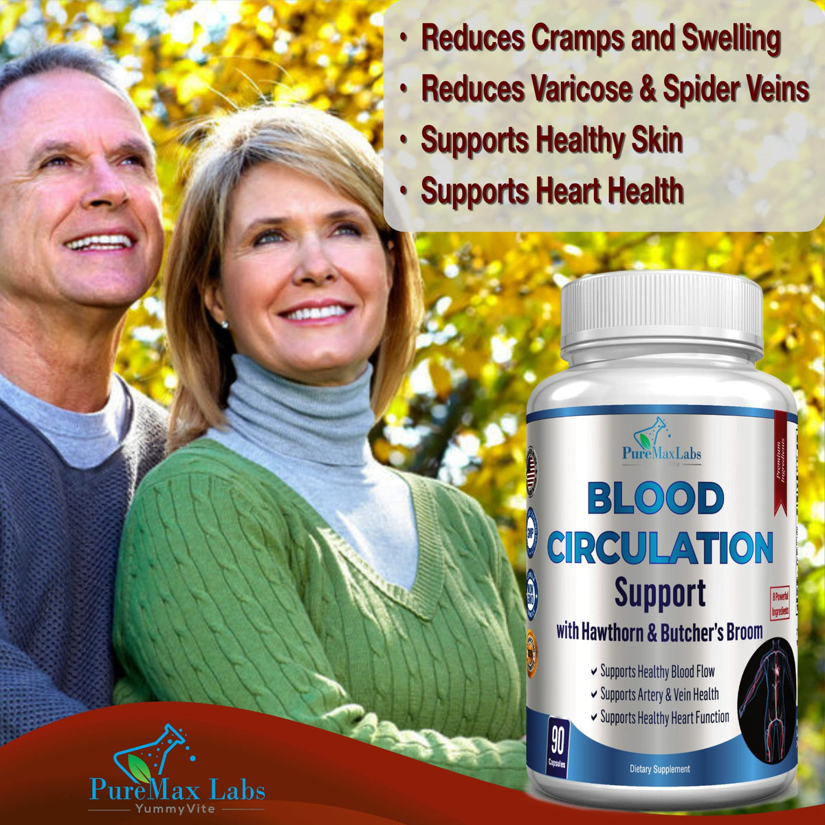 YUMMYVITE Complément Circulation Sanguine 90 Capsules côté droit