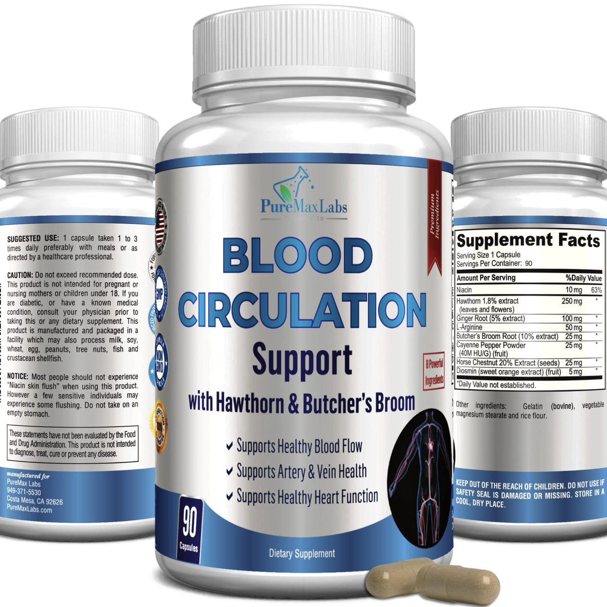 YUMMYVITE Complément Circulation Sanguine 90 Capsules vue de face