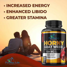 YUMMYVITE Horny Goat Weed flacon ouvert avec capsules