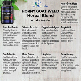 YUMMYVITE Horny Goat Weed ingrédients sur l'étiquette