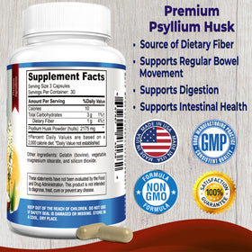 YUMMYVITE Psyllium Husk capsules ouvertes montrant le contenu