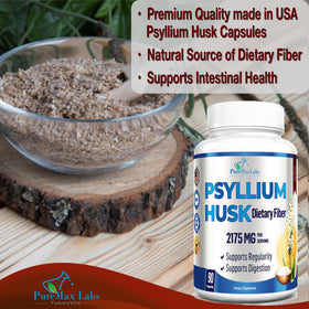 YUMMYVITE Psyllium Husk capsules sur un fond blanc