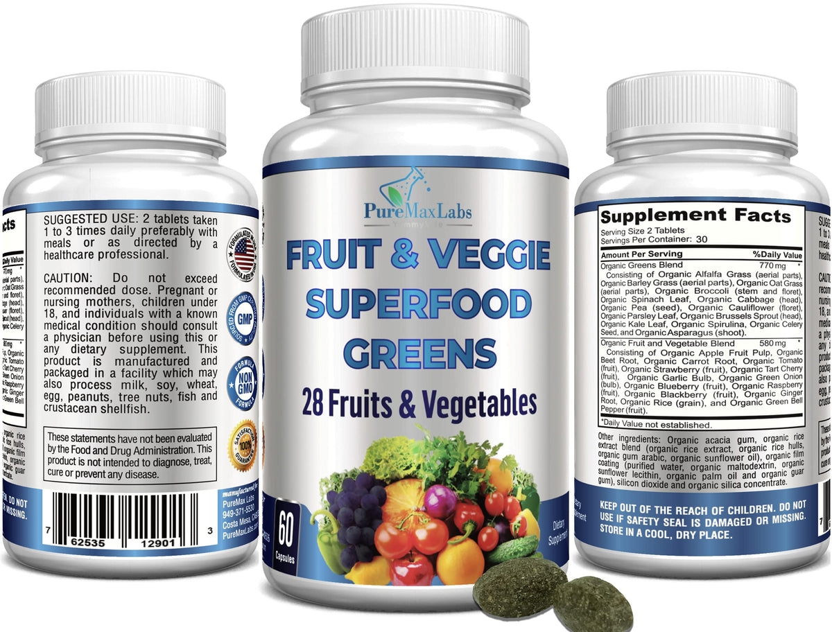 YUMMYVITE Superfood Greens 28 Fruits et Légumes dans un environnement naturel