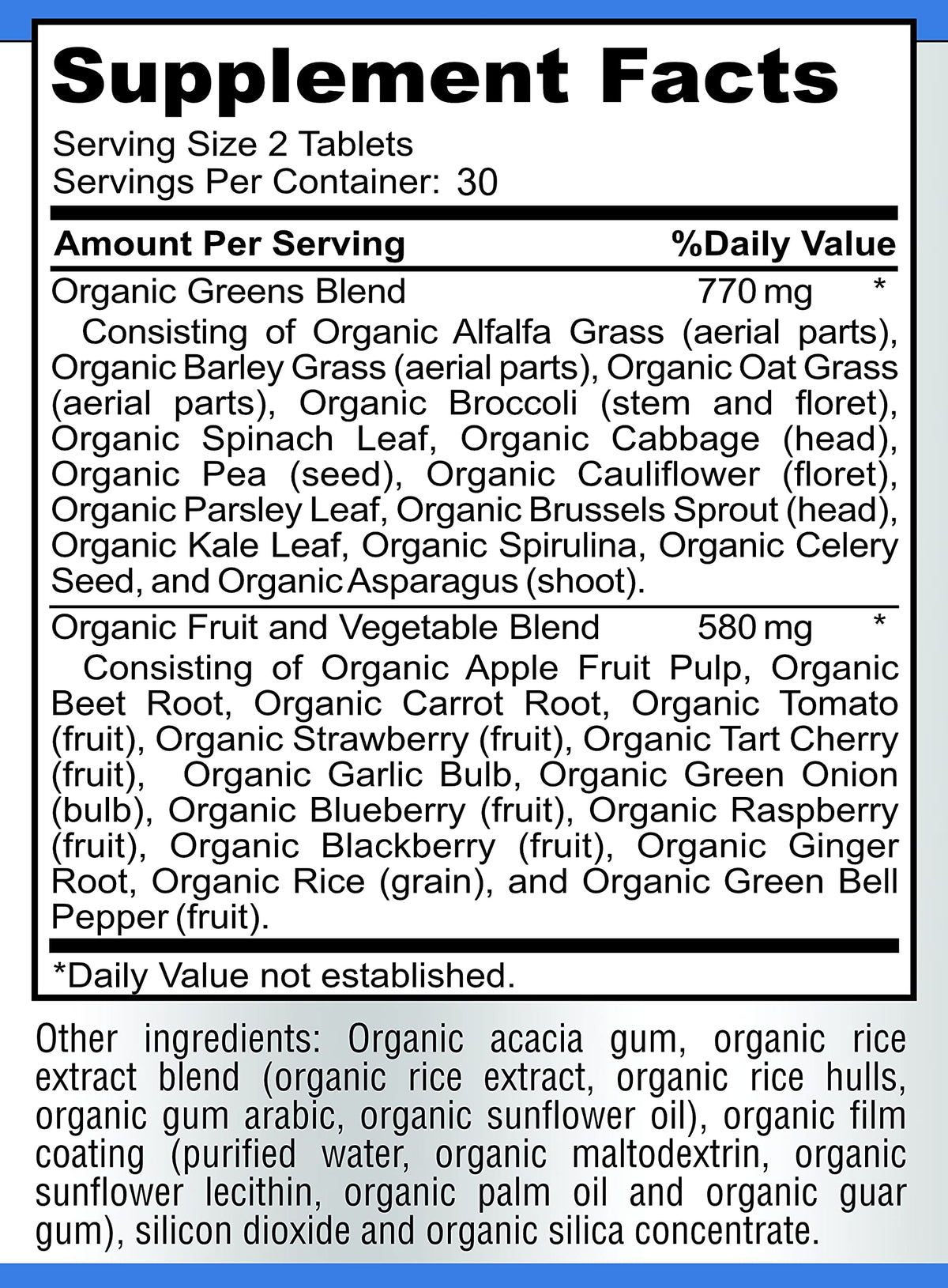 YUMMYVITE Superfood Greens 28 Fruits et Légumes emballage et contenu