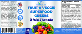 YUMMYVITE Superfood Greens 28 Fruits et Légumes sur une table avec d'autres compléments