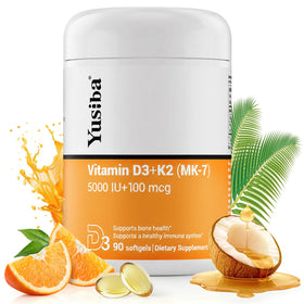 Yusiba Complément Alimentaire D3 K2 5000 UI 100 mcg Flacon avant