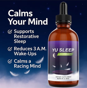 YuSleep gouttes sur une table de nuit avec une lampe