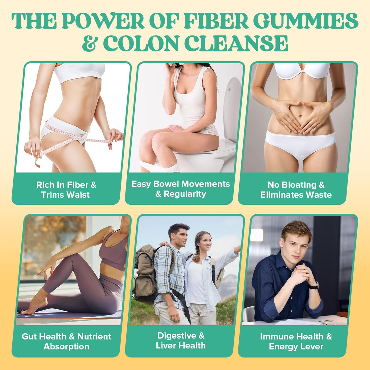Yusnkioin Gummies de Fibres, format pratique
