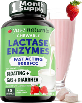 Yuve comprimés lactase 9000 FCC 30 unités packaging avant