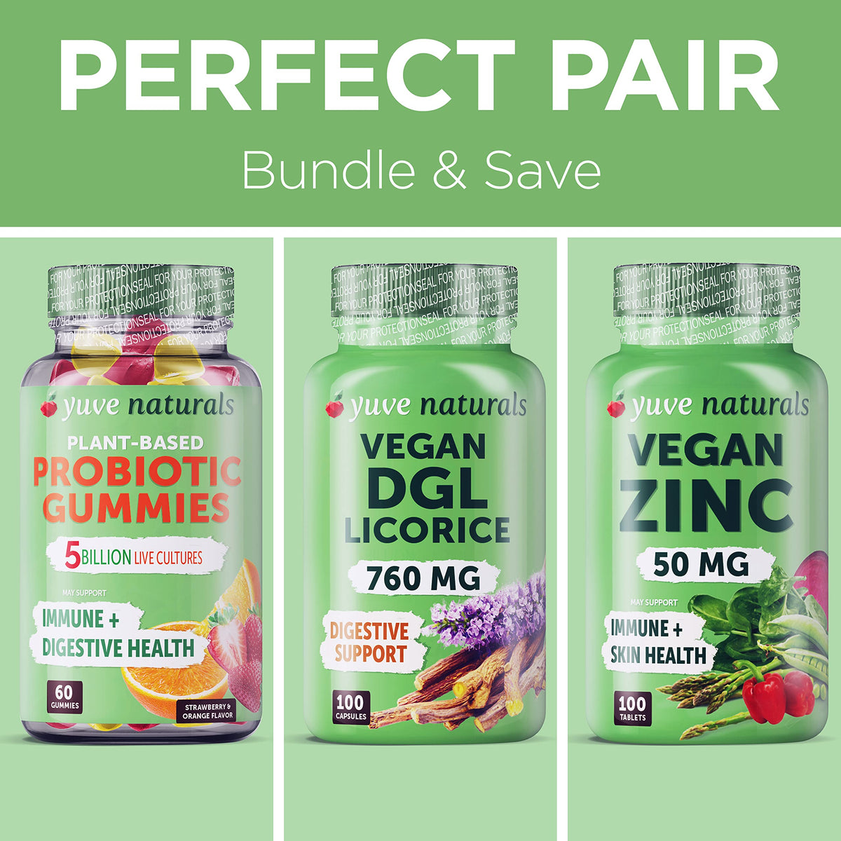 Yuve DGL Réglisse 760mg capsules sur une table