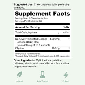 Yuve Tablettes à Mâcher DGL Ultra-Pures 4000 mg - détail du produit
