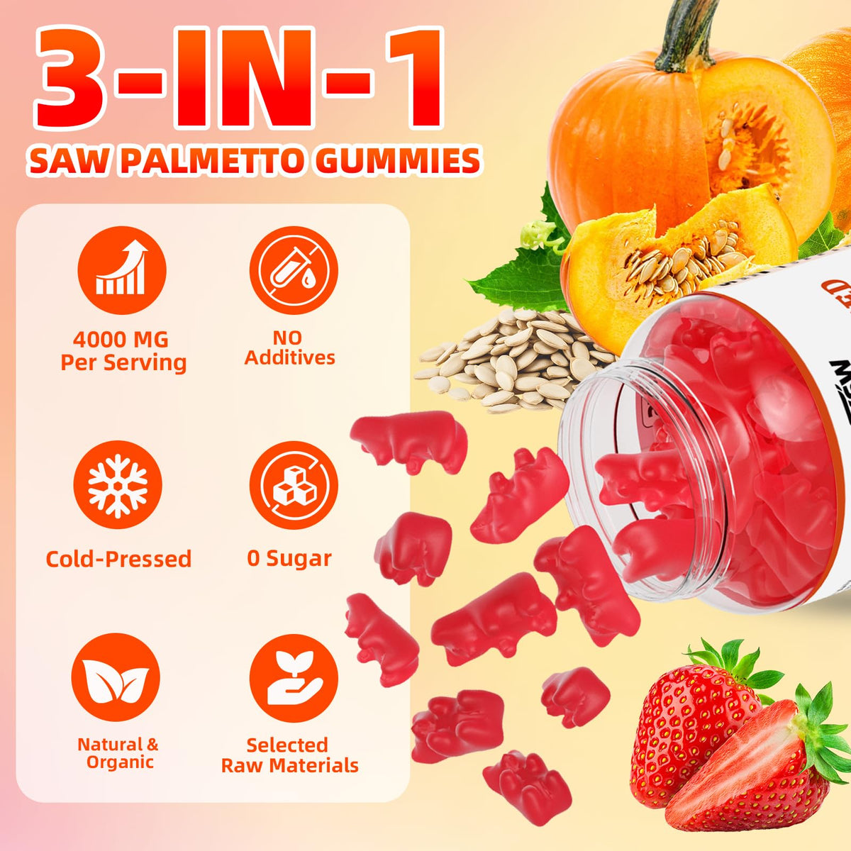 YXSW Gummies, affichage des ingrédients sur l'emballage