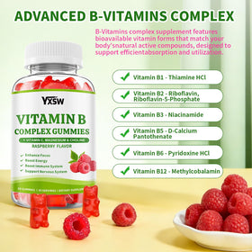 YXSW Gummies Complexe B 60 Comp. près d'un verre d'eau