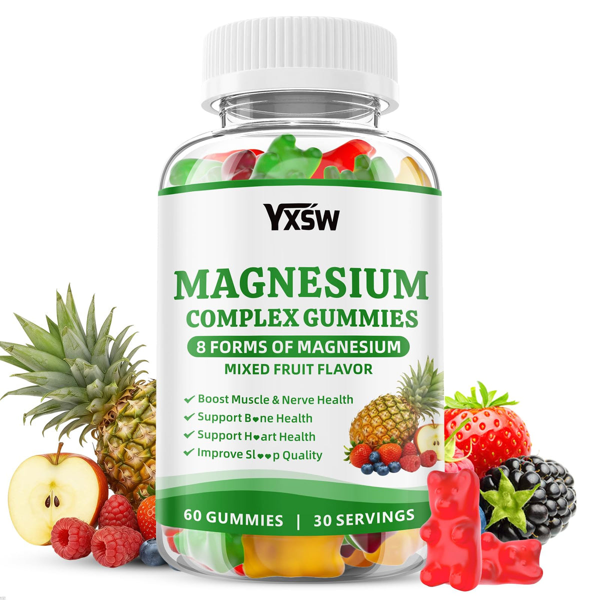 YXSW Gummies Complexe de Magnésium 1000mg boîte vue de face