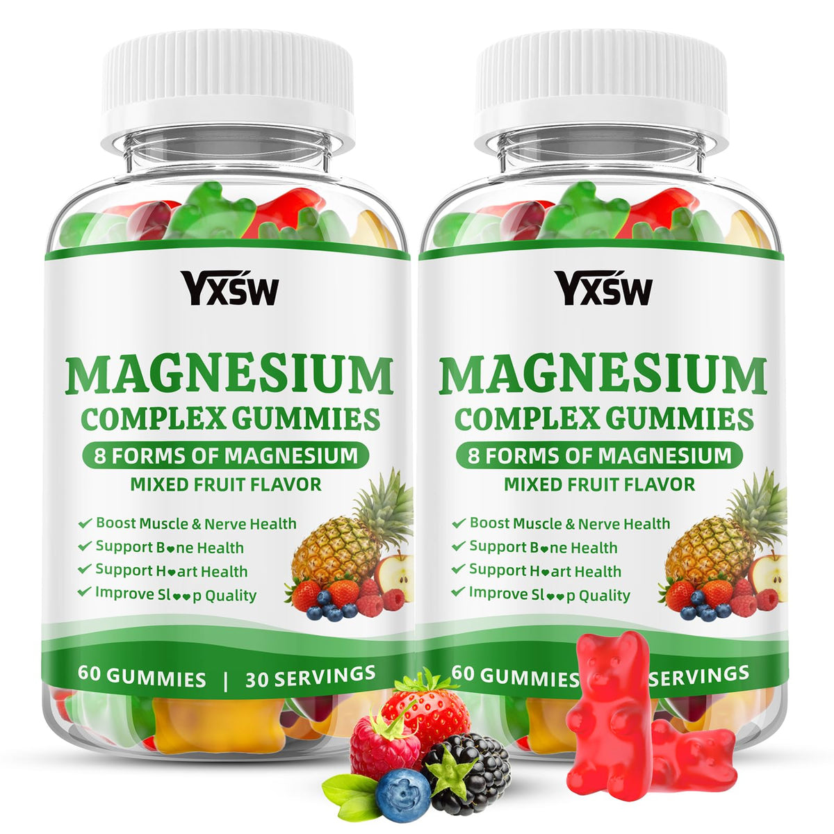 YXSW Gummies Complexe Magnésium 1000mg devant avec emballage