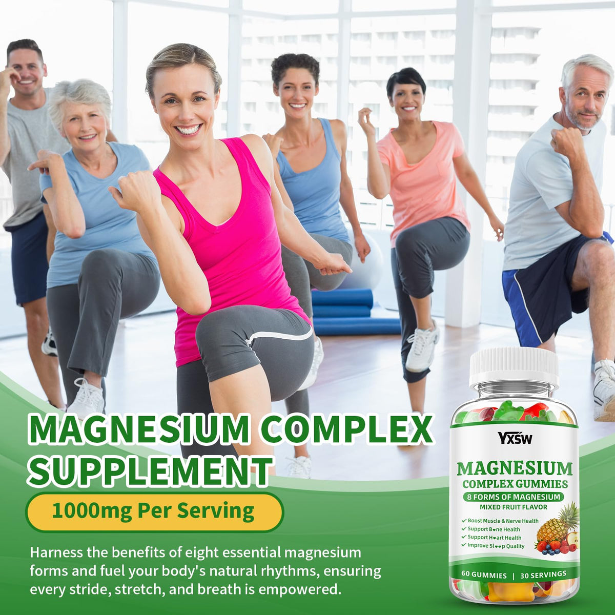 YXSW Gummies Complexe Magnésium 1000mg et ingrédients