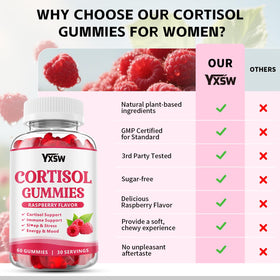 YXSW Gummies Cortisol pour Femmes, gummies sur une cuillère
