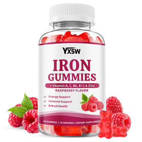 YXSW gummies de fer 60 gummies au goût framboise