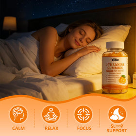 YXSW Gummies L-Theanine 400mg flacon ouvert montrant les gummies
