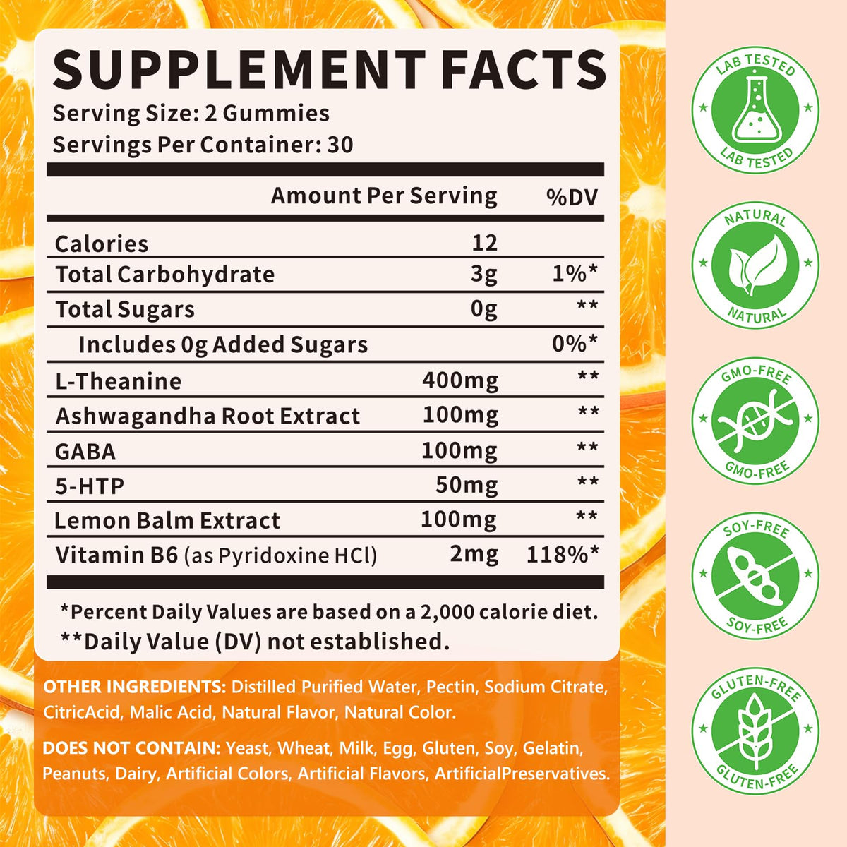 YXSW Gummies L-Theanine 400mg vue de face avec étiquette