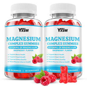 YXSW Gummies Magnésium 1000 mg saveur framboise vue de face