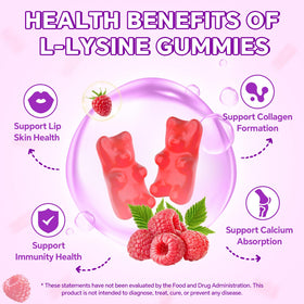 YXSW L-Lysine 1000mg Gummies, présentation des gummies sur une table