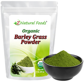 Z Natural Foods Poudre de Paille d'Orge Biologique 480g avant